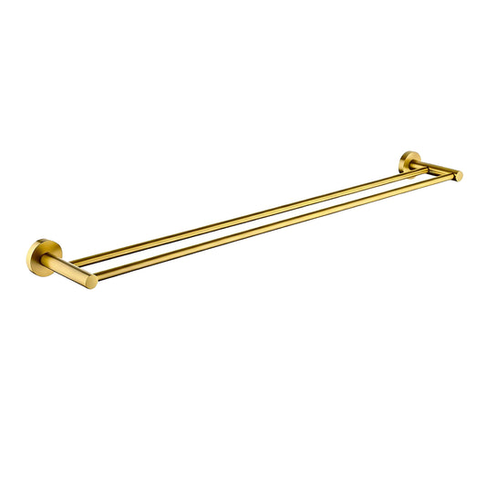 LUCID PIN Series Brushed Brass Double Towel Rail Rail 790mm