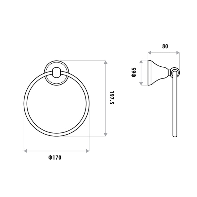 Byron Towel Ring - Chrome