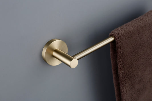 Lux S2 800mm Single Towel Rail - Brushed Brass
