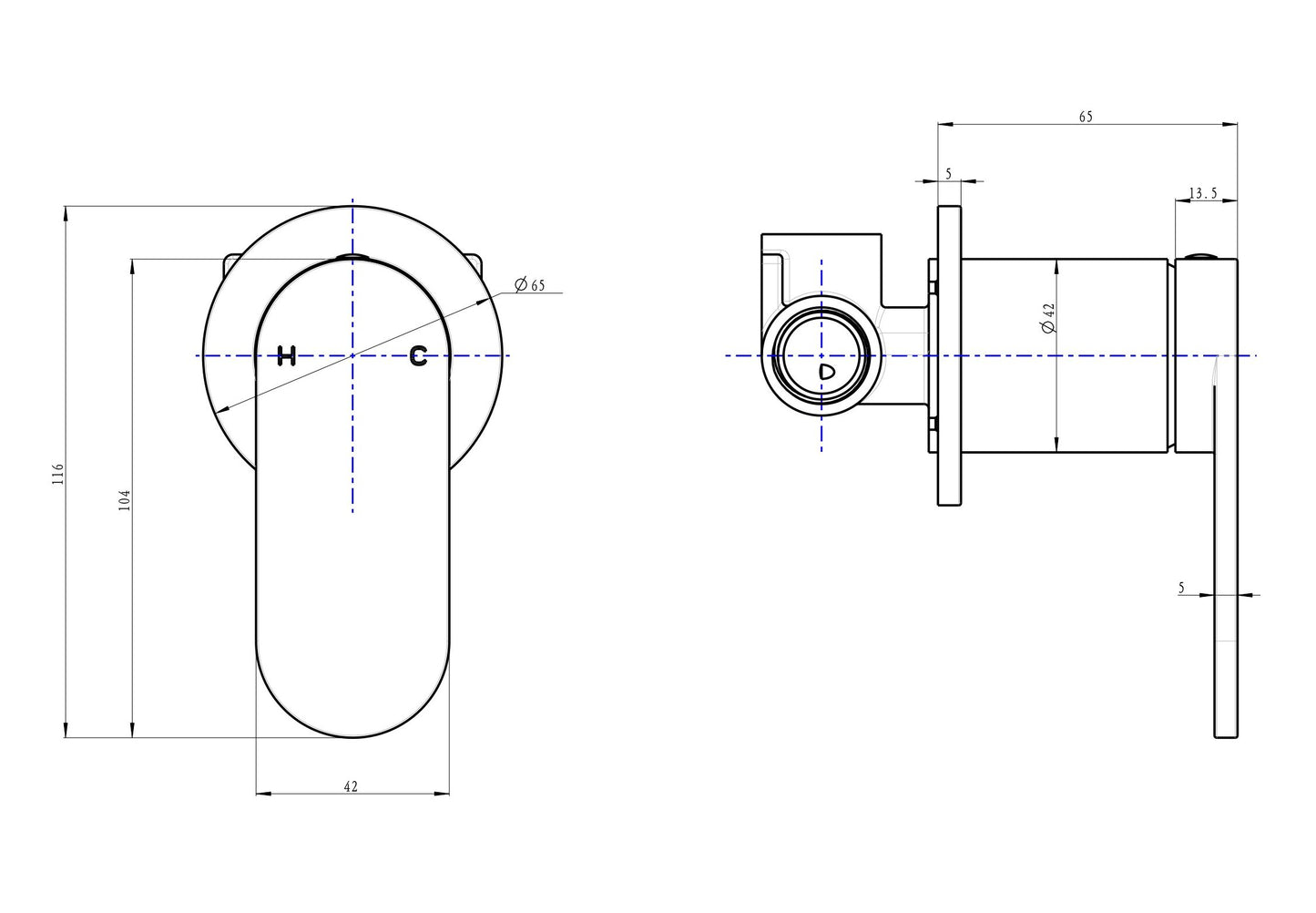 Capo Wall Mixer - Brushed Brass