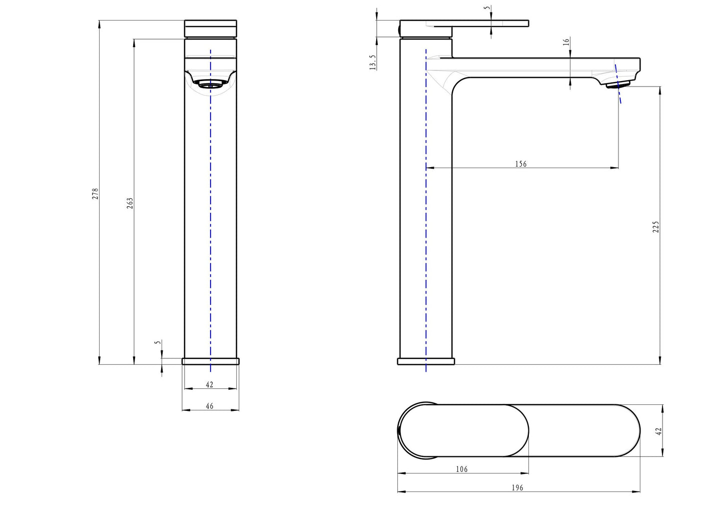 Capo Tall Basin Mixer - Chrome