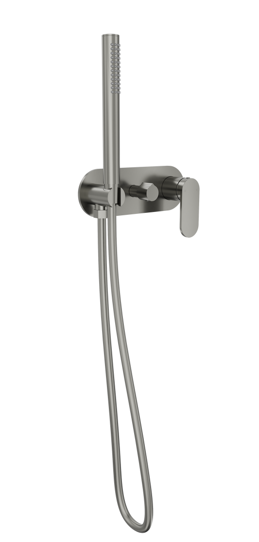Capo 1-Plate Wall Mixer with Hand Shower Trim Kit - Gunmetal