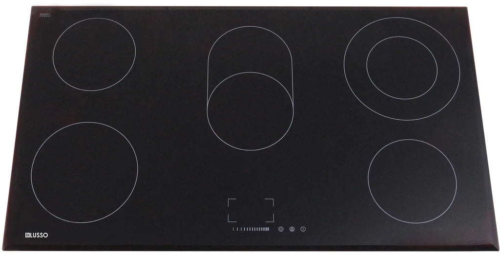 900mm Ceramic Cooktop - 5 Zones - Bevelled Edged Schott Glass with Touch Controls Limited stock