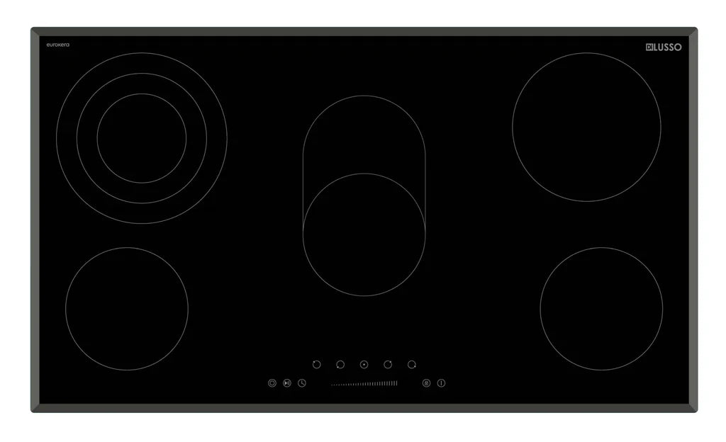 900mm Ceramic Cooktop - 5 Zones - EuroKera Glass with Touch Controls NEW Avail May25