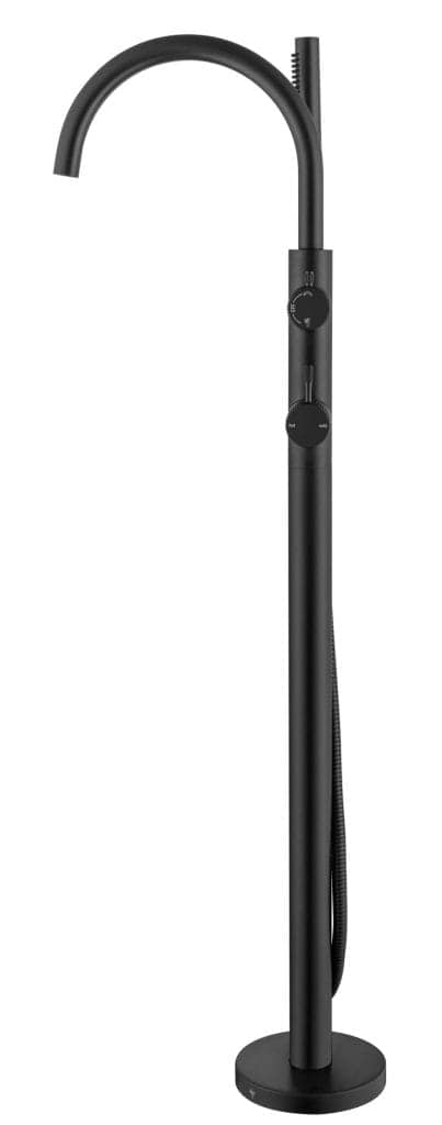 Mica Fluted Freestanding B/Spout - W/Hpiece - Black
