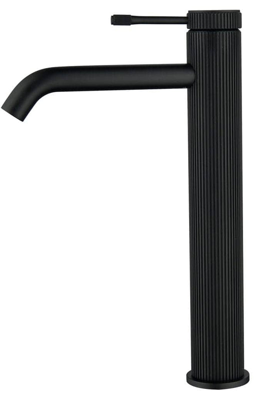 Mica Fluted TALL Basin Mixer - Black