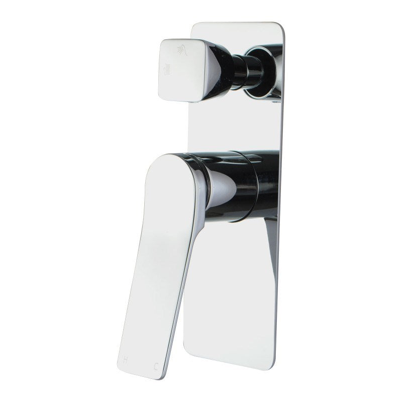 RUSHY Series Square Chrome Wall Mixer With Diverter