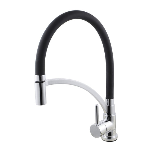 Brass Pull Down Rubber Spout Kitchen Mixer
