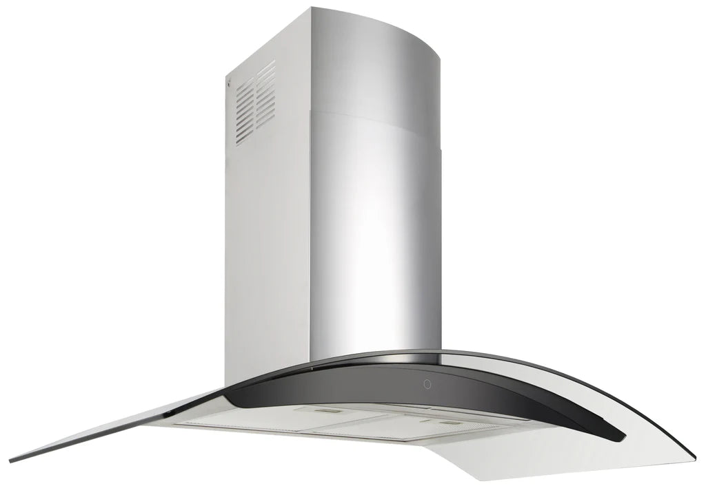 900mm SS Curved Glass Canopy Rangehood - 1000m³/hr, LED light bar