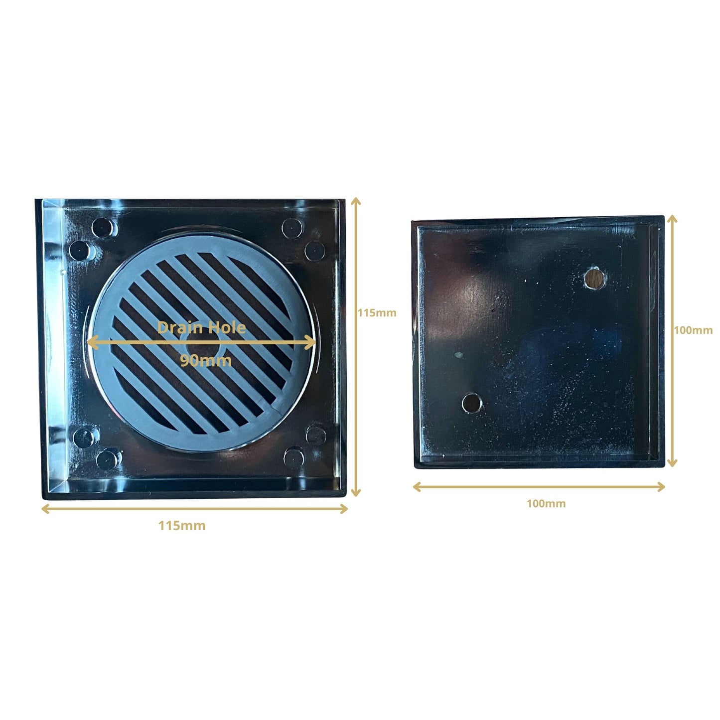 Chrome Smart Tile Insert Floor Waste Shower Grate Drain (88mm outlet)