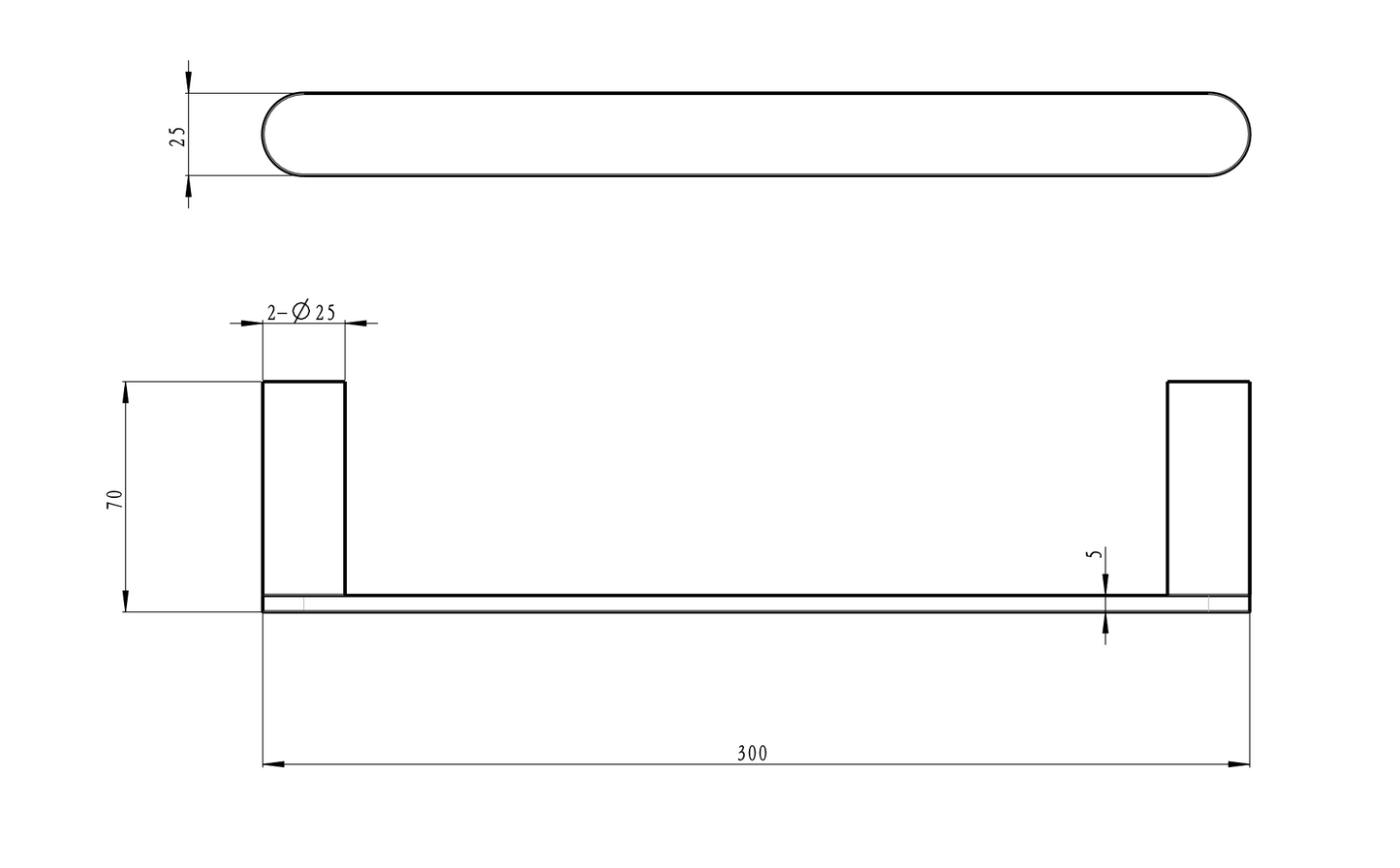 Circle Hand Towel Rail - Brushed Nickel