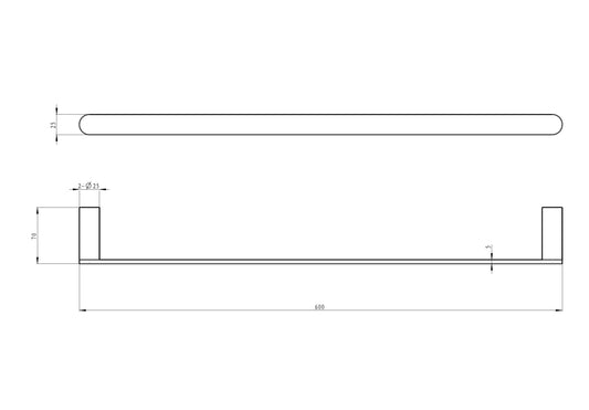 Circle 600mm Single Towel Rail - Aged Bronze