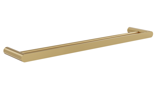 Circle 600mm Double Towel Rail - Brushed Brass