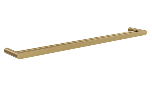 Circle 800mm Double Towel Rail - Brushed Brass