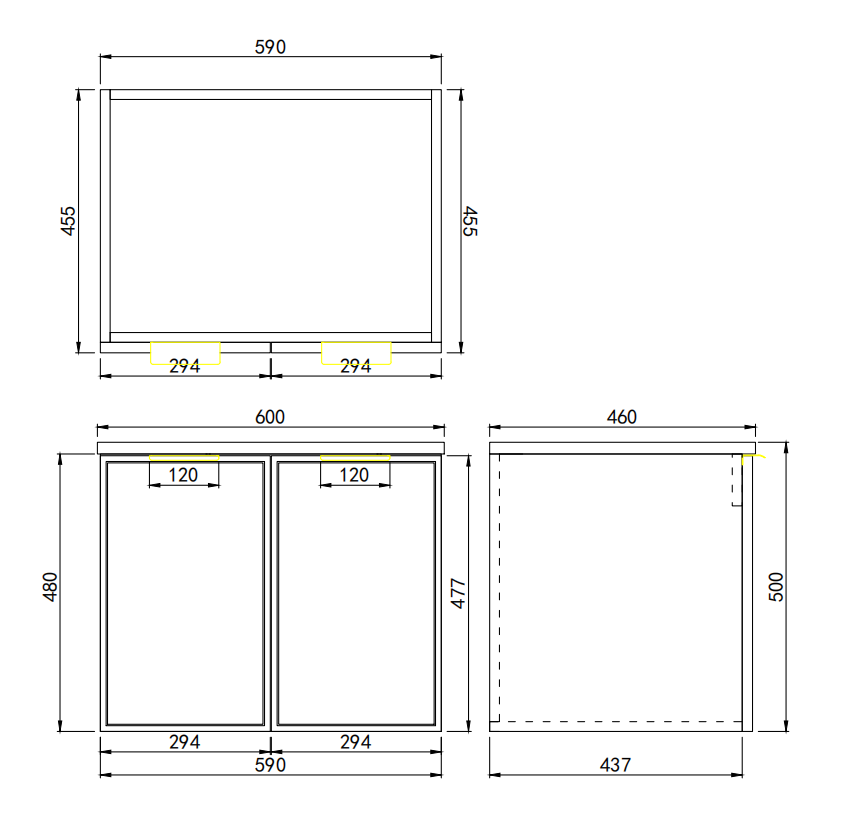 600mm Miami Wall Hung Vanity PVC Cabinet Only - Matte White