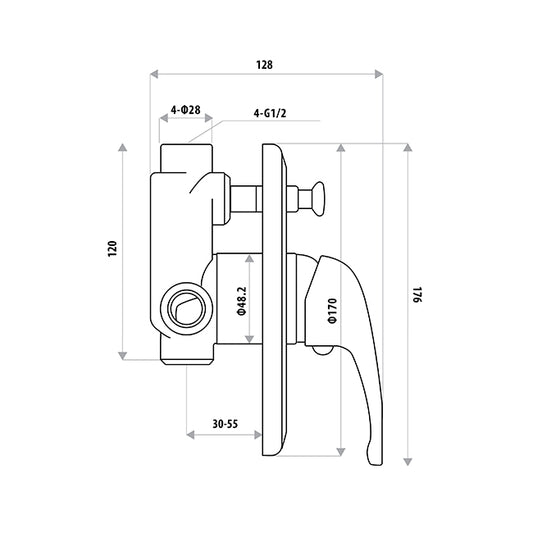 Chloe Divertor Mixer - Chrome