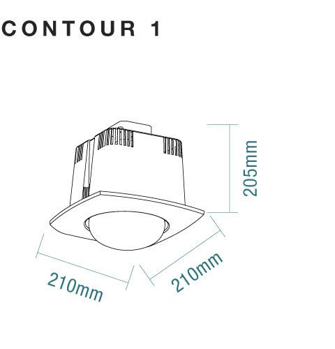 Contour 1 Single Heat Ceiling Bathroom Heater Unit Only - White