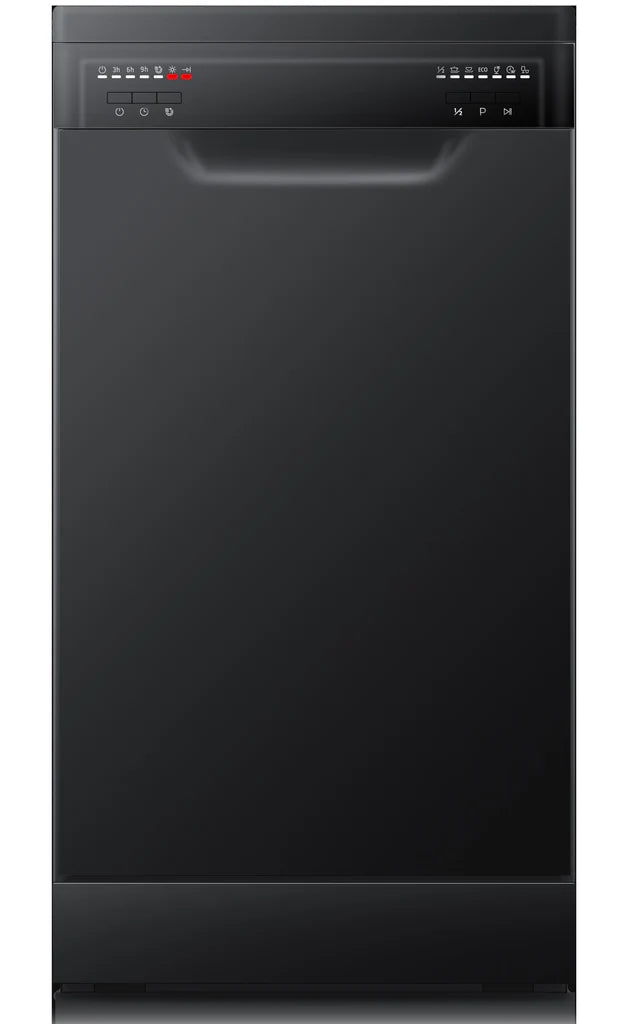 450mm Black Freestanding Dishwasher - 9 settings, 3 star WELS & energy