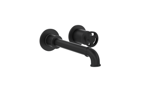 Dynamik 2-Plate Wall Basin or Bath Mixer - Matte Black