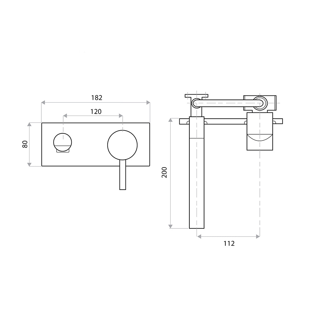 dan Elle Wall Outlet Mixer - Chrome