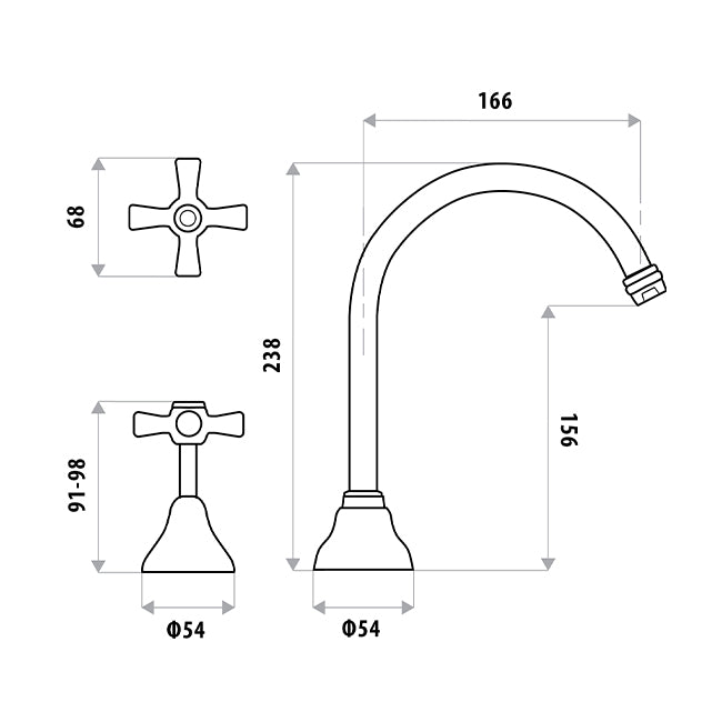 DESIGN Vanity Hob Sink Set - Full Chrome