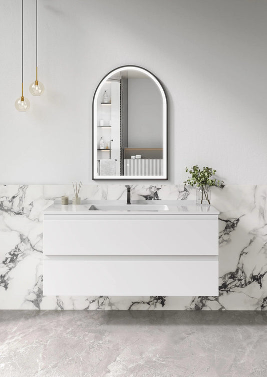 1200mm Revive Wall Hung Vanity PVC - Cabinet Only - Single Bowl - Matte White