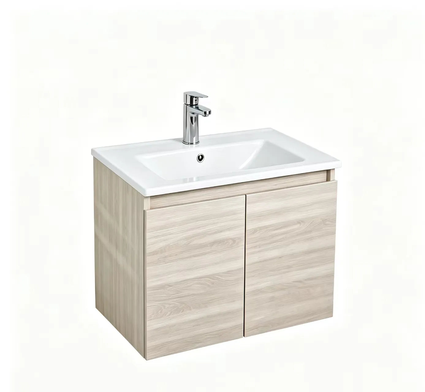 750mm Evie Slim Wall Hung Vanity PVC - Cabinet Only - Oak
