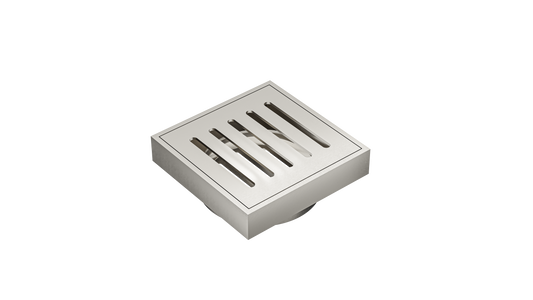 Ezyflow 110mm Vertical Pressed Square Waste DN89 - Brushed Nickel