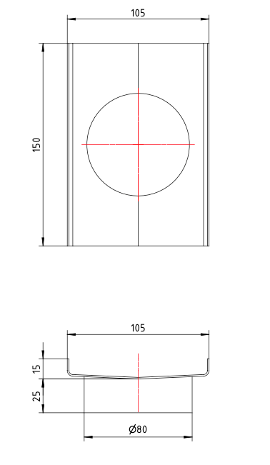Ezyflow Series 24 80mm Outlet - Brushed Brass
