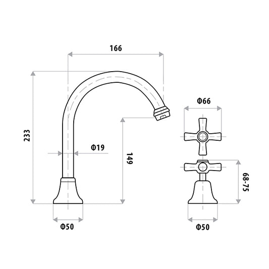 EASY CLEAN Vanitee Hob Sink Set - Chrome