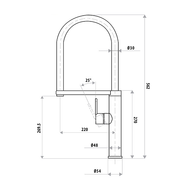Elle ELITE 304 Stainless Steel Sink Mixer - Brushed Stainless