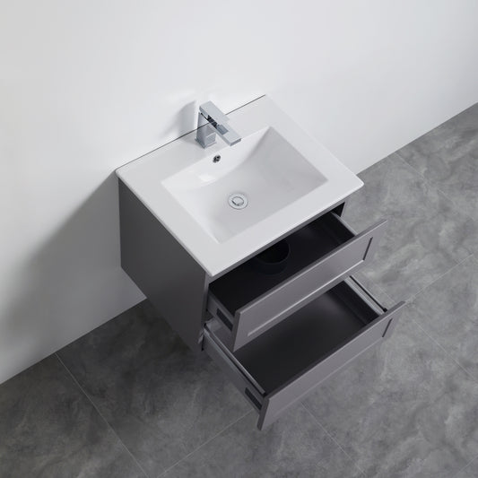 600mm Fremantal Wall Hung Vanity PVC Cabinet Only - Matte White
