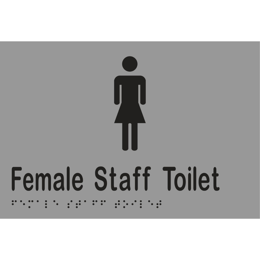 Female Staff Tlt Braille Sign - Stainless Steel with Black Infill