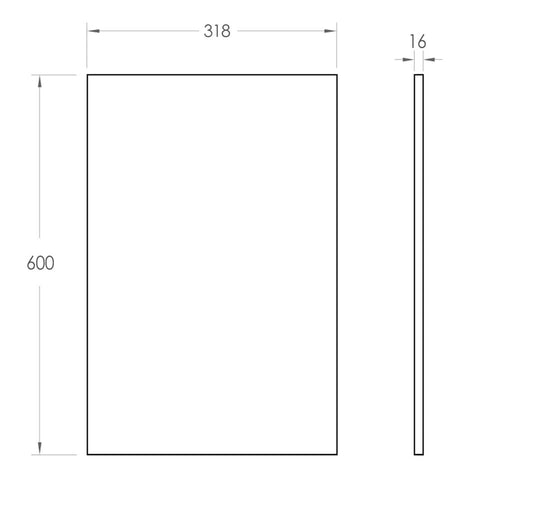 Filler 600x322x16 Polyurethane Black