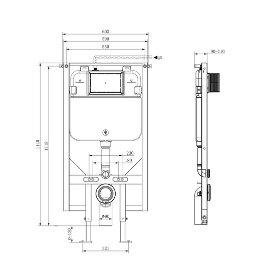 R&T Wall Hung In-Wall Cistern II
