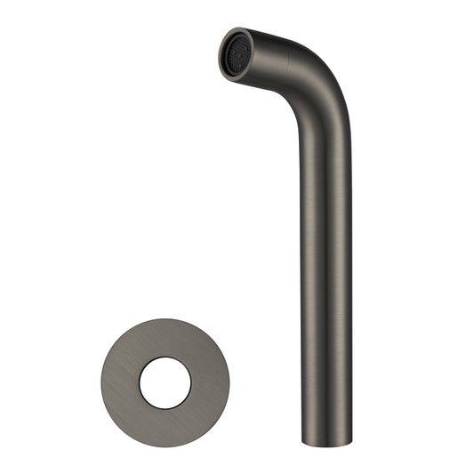 LUCID PIN Series Round Gun Metal Grey Bathtub/Basin Wall Spout(60mm Flat Back Plate)