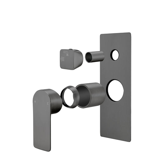 VOG Series Gun Metal Grey Wall Mixer with Diverter(color up)