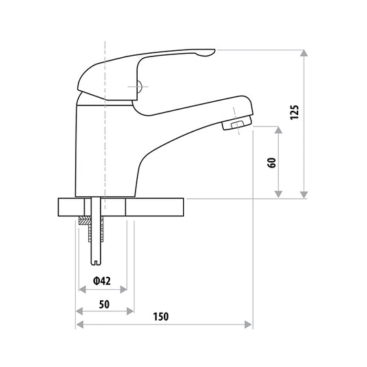 Helena Project Basin Mixer Fixed Spout (Window Faced Box) - Chrome