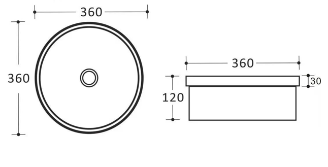 360mmx360mm Insert Basin - Matte White