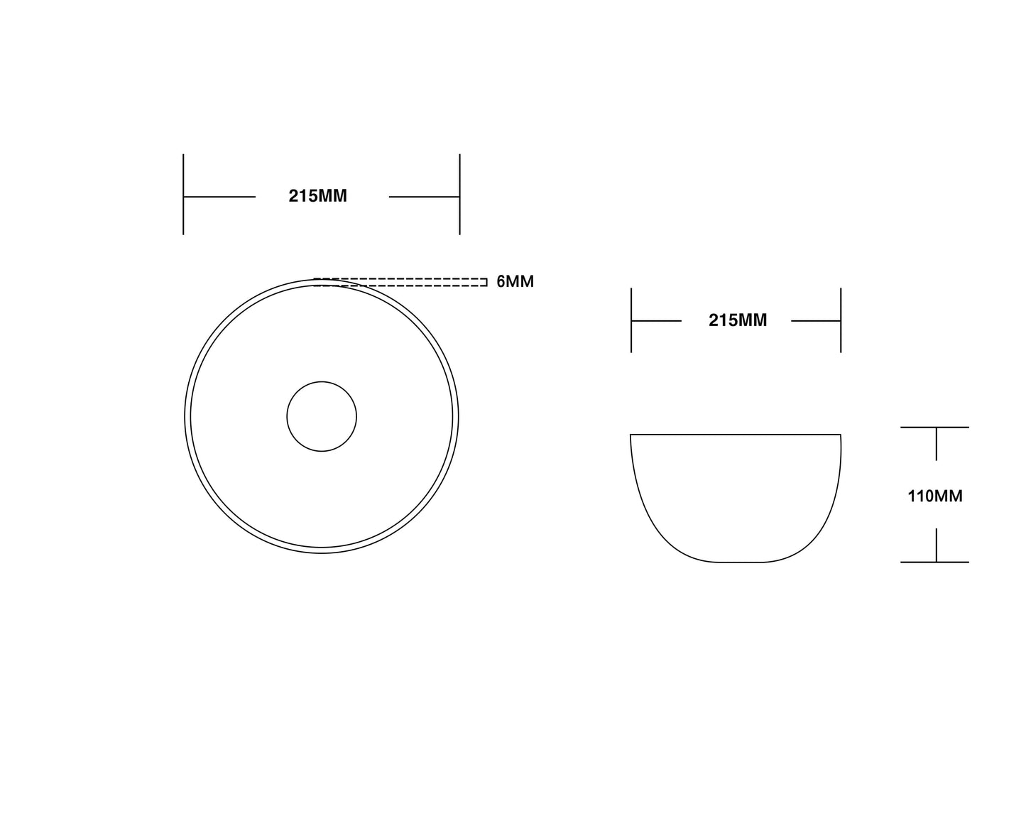 Gloss White
Above Counter Basin 215*215*110