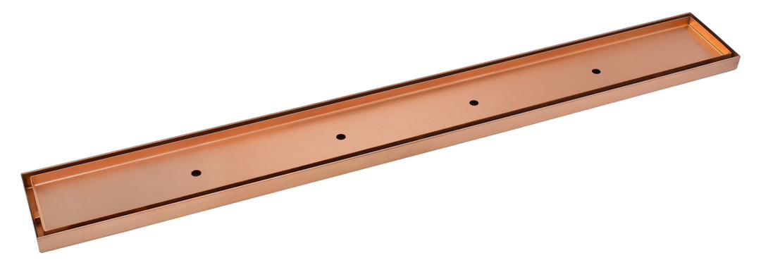 800mm DIY Bushed Copper Tile Insert Floor Waste - No Cut
