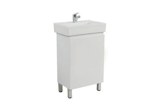 500mm Polar Mini Floor Vanity PVC - Cabinet Only - Gloss White