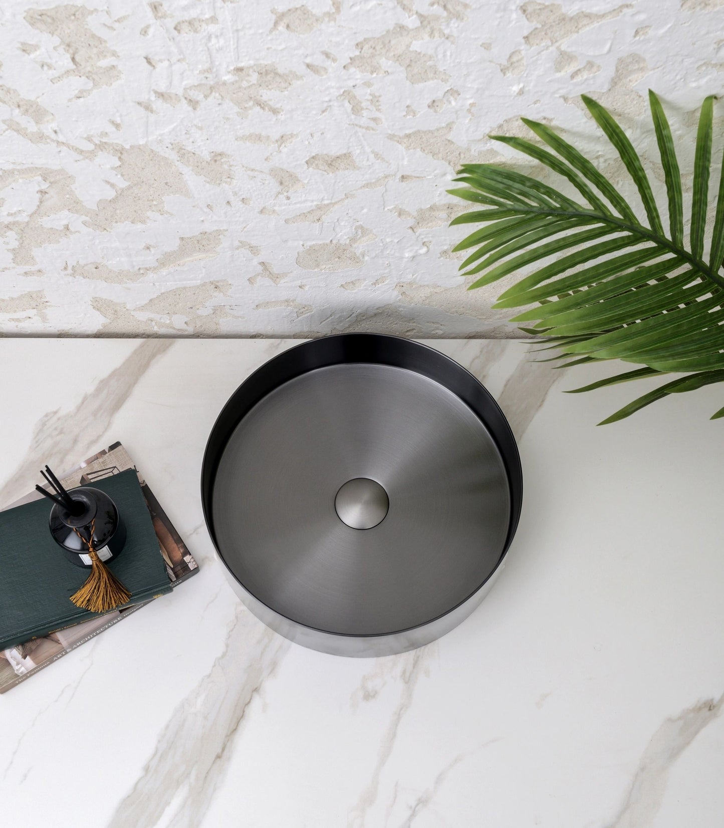 Handmade Stainless Steel Basin Handmade Stainless Steel - Gun MetalΦ380*110