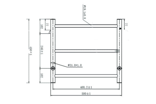 Avid 3 Bar Heated Towel Rail - Aged Bronze