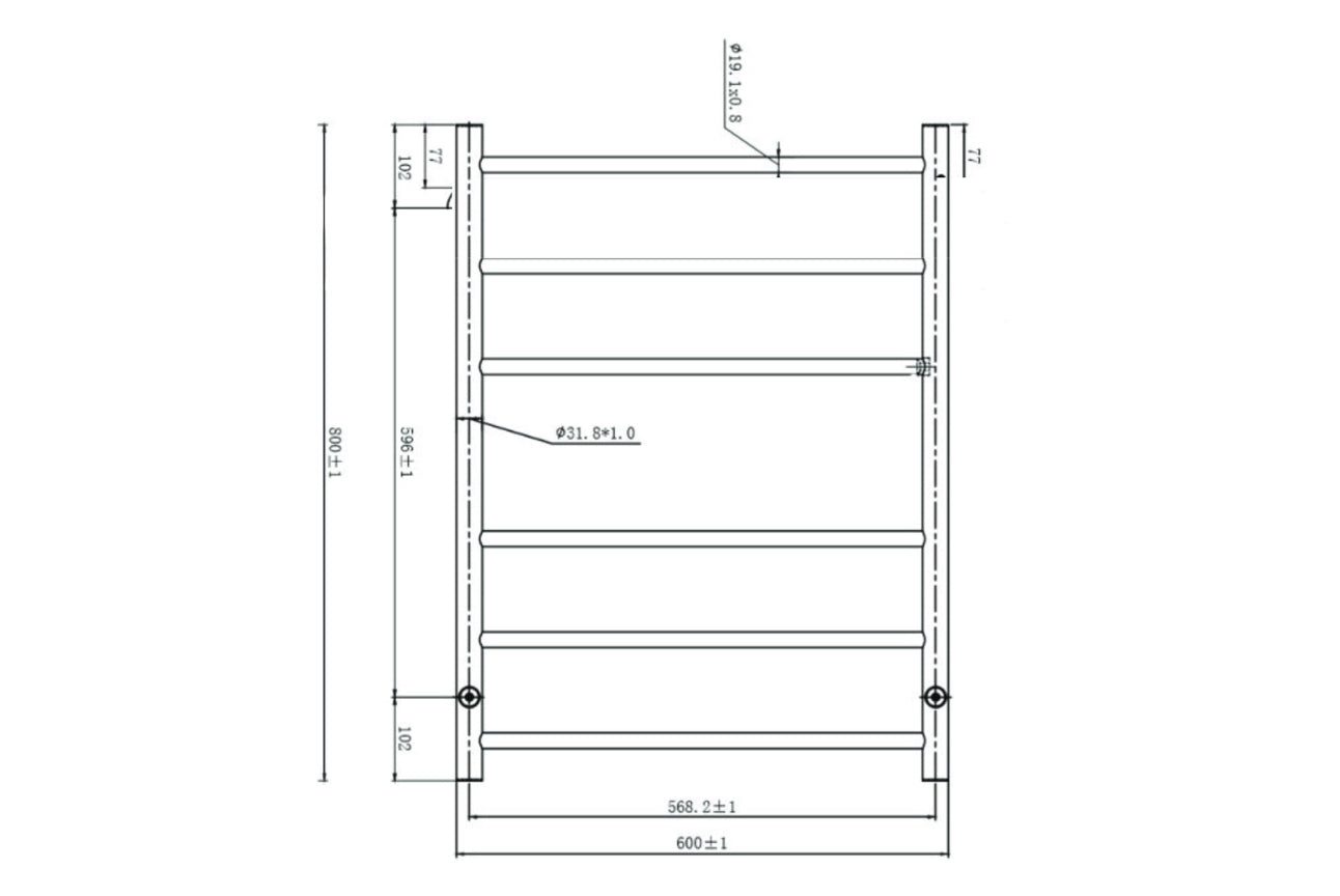 Avid 6 Bar Heated Towel Rail - Aged Bronze