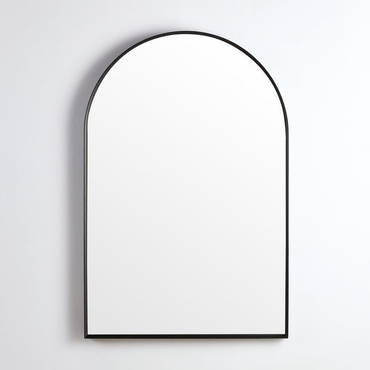 600mm Aura Arch Aluminum Framed Mirror - Matte Black