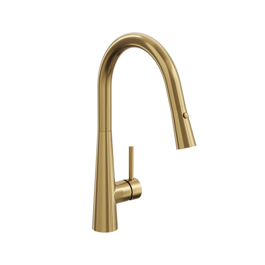 Kashi Pull Out Sink Mixer - Brushed Brass