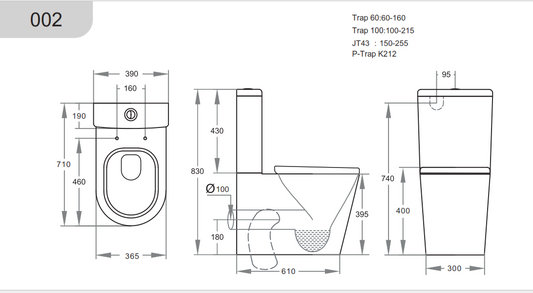 Avery Back-to-Wall Toilet Suite - Gloss White