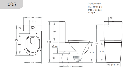 Pola Back-to-Wall Toilet Suite - Gloss White