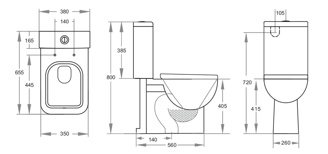 Cubo Back-to-Wall Toilet Suite - Gloss White